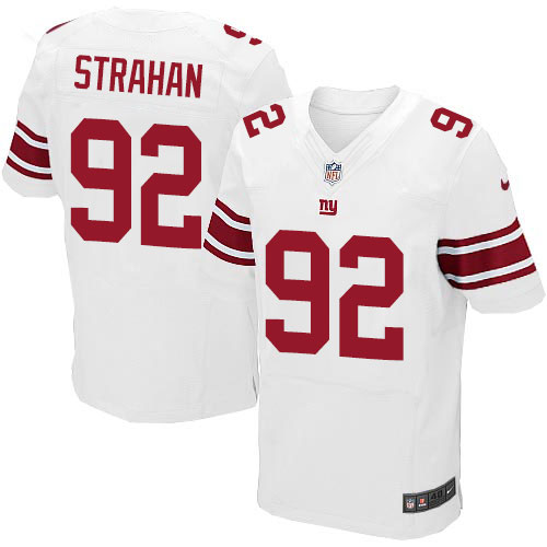 Men's Elite Michael Strahan Nike Jersey White Road - #92 NFL New York Giants
